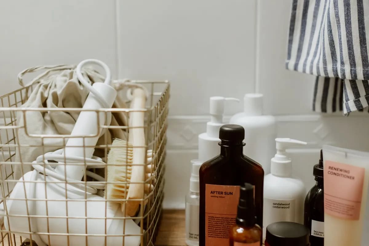 Hair-Growth Foam and solution products on a bathroom shelf — comparing formulations for hair loss treatment in Malta